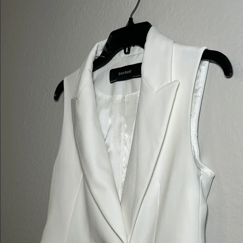 Zara Ivory Double-Breasted Vest - Picture 8 of 11